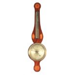 CHARLES TARELLI, BANBURY A LATE GEORGE III SHELL INLAID WHEEL BAROMETER the mahogany case with