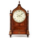 WILLIAM QUICK, BRISTOL A WILLIAM IV BRASS INLAID MAHOGANY BRACKET CLOCK the pagoda top brass