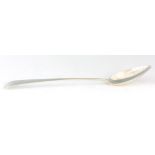 A GEORGE III SILVER OLD ENGLISH PATTERN BASTING SPOON 30cm overall Exeter 1798 by Richard Jenkins
