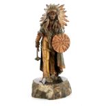 ATT. TO CARL KAUBA A LARGE EARLY 20TH CENTURY AUSTRIAN COLD PAINTED BRONZE SCULPTURE modelled as