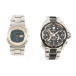 TWO GENTLEMEN'S MODERN SEIKO WRIST WATCHES comprising a large Velatura Kinetic Direct Drive sports