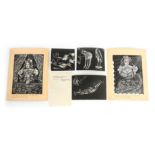 AN EARLY 20TH CENTURY COLLECTION OF TEN EROTIC ETCHINGS BY FELICIAN ROPS 29cm high 21cm wide