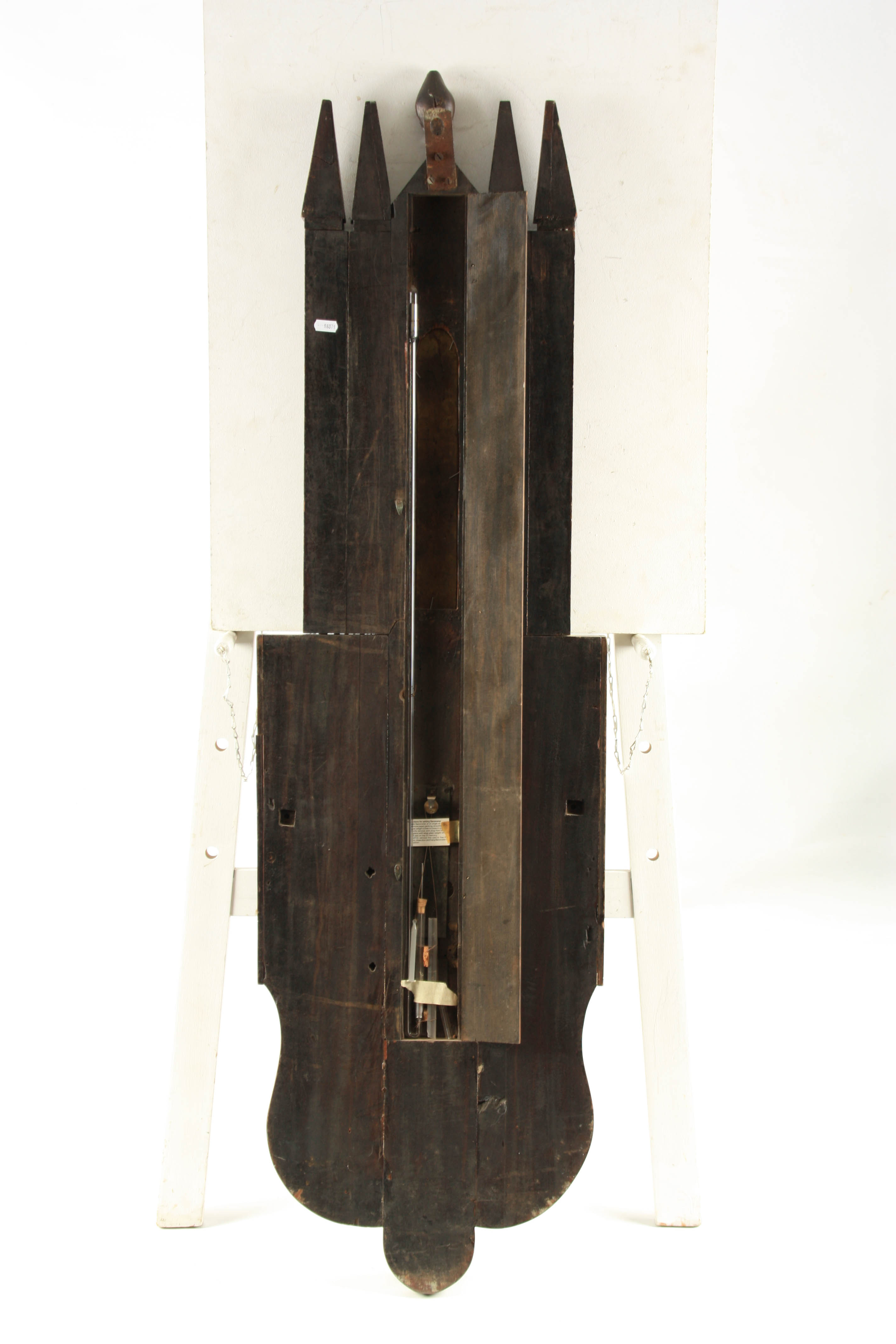 A LARGE AND UNUSUAL 19TH CENTURY GOTHIC CASED MERCURY WHEEL BAROMETER the mahogany case with - Image 7 of 7