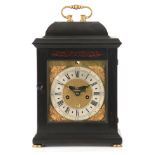 RICHARD VICK, LONDON AN EARLY 18TH CENTURY EBONISED BRACKET CLOCK the bell top case with cast