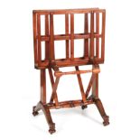 A GOOD MID 19TH CENTURY GILLOWS STYLE MAHOGANY METAMORPHIC FOLIO STAND with ratcheted mechanism to