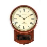 SAMUAL ALLPORT, BIRMINGHAM A MID 19TH CENTURY 8" DIAL FUSEE WALL CLOCK the case with moulded