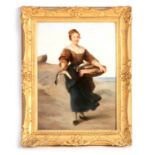 A FINE 19TH CENTURY ROYAL VIENNA RECTANGULAR PORCELAIN PLAQUE painted with a fish maiden signed