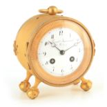 BRANDT JEANRENAUD & ROBERY A 19TH CENTURY FRENCH GILT PENDULE D'OFFICIER the engine-turned drum-