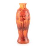 DAUM, NANCY AN EARLY 20TH CENTURY 'PAYSAGE LACUSTRE' CAMEO GLASS VASE showing an evening river