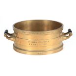 DE GRAVE & Co. LONDON A FINE CAST BRONZE IMPERIAL HALF BUSHEL MEASURE FOR THE TOWN OF WORKINGTON,