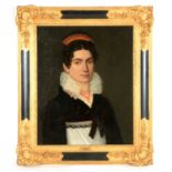 AFTER JOHN FRANCIS RIGAUD R.A. A 19TH CENTURY OIL ON CANVAS half-length portrait of a young lady