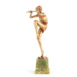 JOSEF LORENZL 1892-1950 A LARGE AUSTRIAN ART DECO COLD PAINTED BRONZE FIGURE well modelled as a