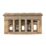 AN 18TH CENTURY GRAND TOUR PAINTED WOOD PALLADIAN FRONTED MODEL 55cm wide 24cm deep 28cm high