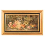 VINCENT CLARE A 19TH CENTURY OIL ON CANVAS depicting a basket of ripe fruits and flowers on a