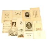 A COLLECTION OF FIFTEEN 18TH AND 19TH CENTURY PRINTS AND ENGRAVINGS including a topographical map of