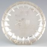 AN ELIZABETH II SILVER COMMEMORATIVE STRAWBERRY DISH COMMEMORATING THE BI-CENTENARY OF AMERICAN