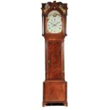 JASON CAWSON, LIVERPOOL A LATE GEORGE III FIGURED MAHOGANY LONGCASE CLOCK having a swan neck