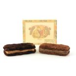 A BOXED SET OF 25 CUBAN ROMEO Y JULIETA PANETELAS un-opened TOGETHER WITH TWO FABRIC COVERED CIGAR