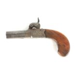 EGAN, BRADFORD A LATE 18TH CENTURY PERCUSSION MUFF PISTOL having a steel barrel with impressed proof