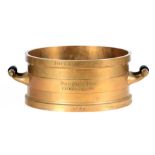 DE GRAVE & Co. LONDON A FINE CAST BRONZE IMPERIAL BUSHEL MEASURE FOR THE TOWN OF WORKINGTON,