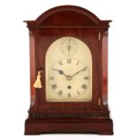 M. BEAL, SHEFFIELD A 19TH CENTURY ENGLISH MAHOGANY CASED BRACKET CLOCK the break arch top above an