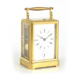 E.J. DENT, PARIS A SMALL 19TH CENTURY ONE-PIECE CASE REPEATING CARRIAGE CLOCK WITH ALARM the moulded