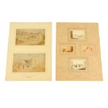 WILLIAM PAGE (1794 - 1872) A MOUNTED COLLECTION OF FOUR SMALL WATERCOLOUR SKETCHES depicting Italian