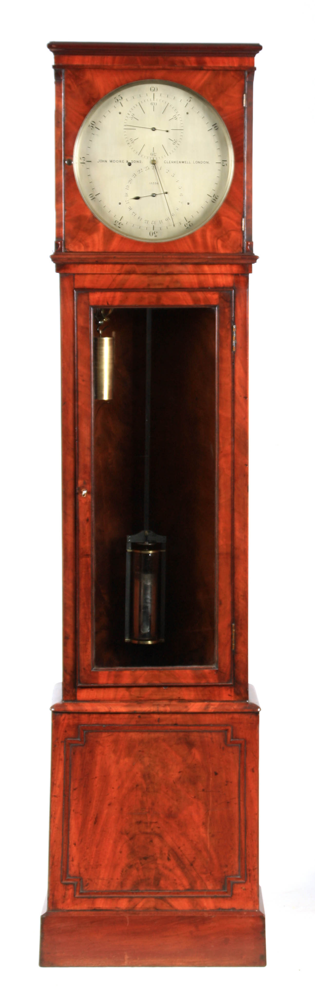 JOHN. MOORE & SONS, CLERKENWELL. LONDON. No. 13356 A REGENCY ASTRONOMICAL REGULATOR LONGCASE CLOCK