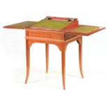 AN EDWARDIAN INLAID MAHOGANY METAMORPHIC WRITING DESK BY BAGSHAW & SONS, LIVERPOOL the geometrically