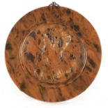 A FAUX TORTOISESHELL PLAQUE DEPICTING A PORTRAIT OF QUEEN CAROLINE inscribed Caroline Queen of