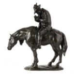 FERDINANDO VICHI A LATE 19TH CENTURY ITALIAN PATINATED BRONZE SCULPTURE modelled as a man on