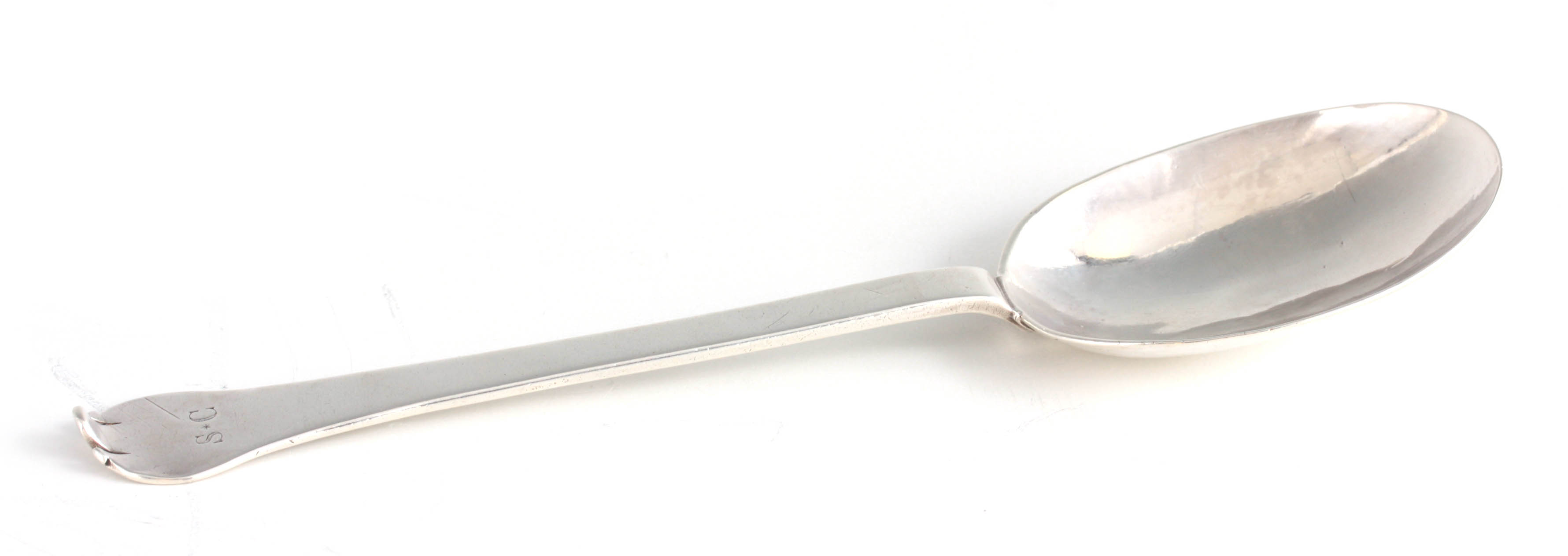 A CHARLES II TREFID SPOON initialled S.C. 19cm overall London by John King 1674 52 grams