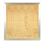 AN ART DECO EMBROIDERED SCARFE depicting two dancing girls in a stylised interior - signed bottom