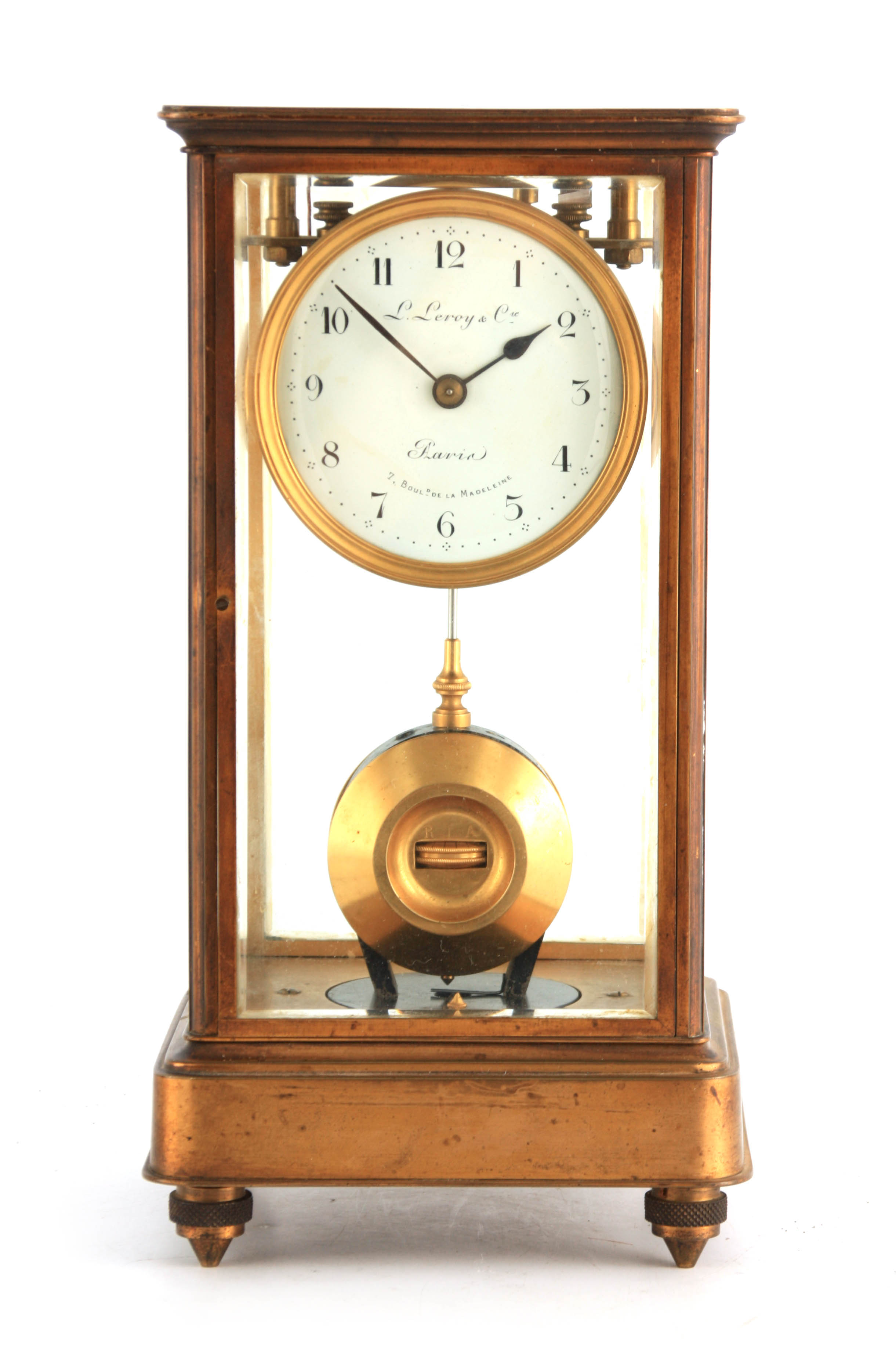 L. LEROY & CO. PARIS A RARE AND GOOD QUALITY EARLY 20TH CENTURY ELECTRIC FOUR-GLASS MANTEL CLOCK the
