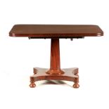 AN EARLY VICTORIAN COMBINED BREAKFAST /EXTENDING MAHOGANY DINING TABLE with sectional top and clip-