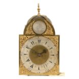 GEORGE CLARKE, LEADEN HALL STREET, LONDON A LATE 17TH CENTURY BRASS LANTERN CLOCK the case