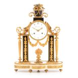 LIEBOLD FILS, A STRASBOURG. AN EARLY 19TH CENTURY FRENCH ORMOLU AND MARBLE MANTEL CLOCK having an