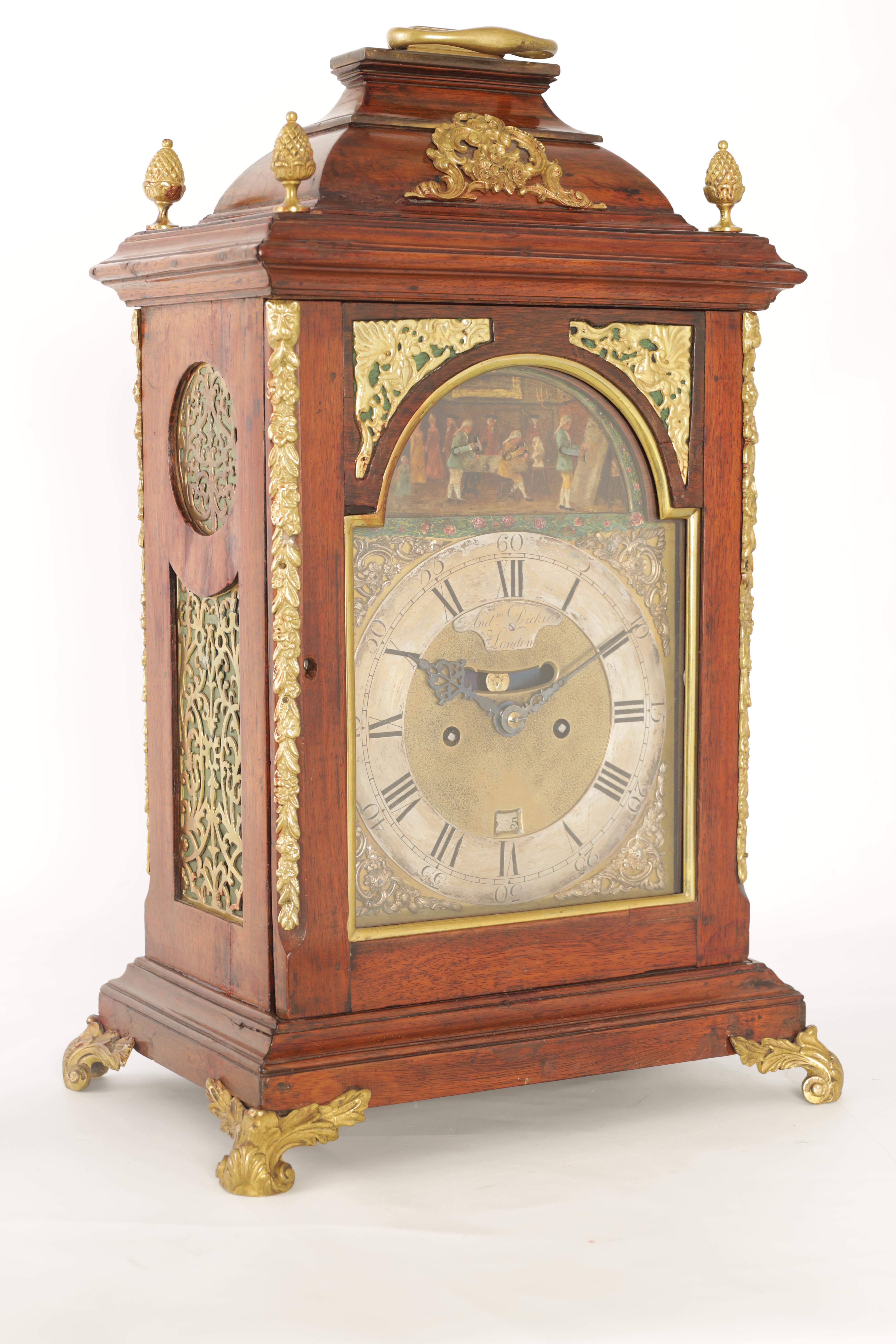 ANDREW DICKIE, LONDON A GEORGE III AUTOMATION VERGE BRACKET CLOCK the ormolu-mounted mahogany case - Image 5 of 10
