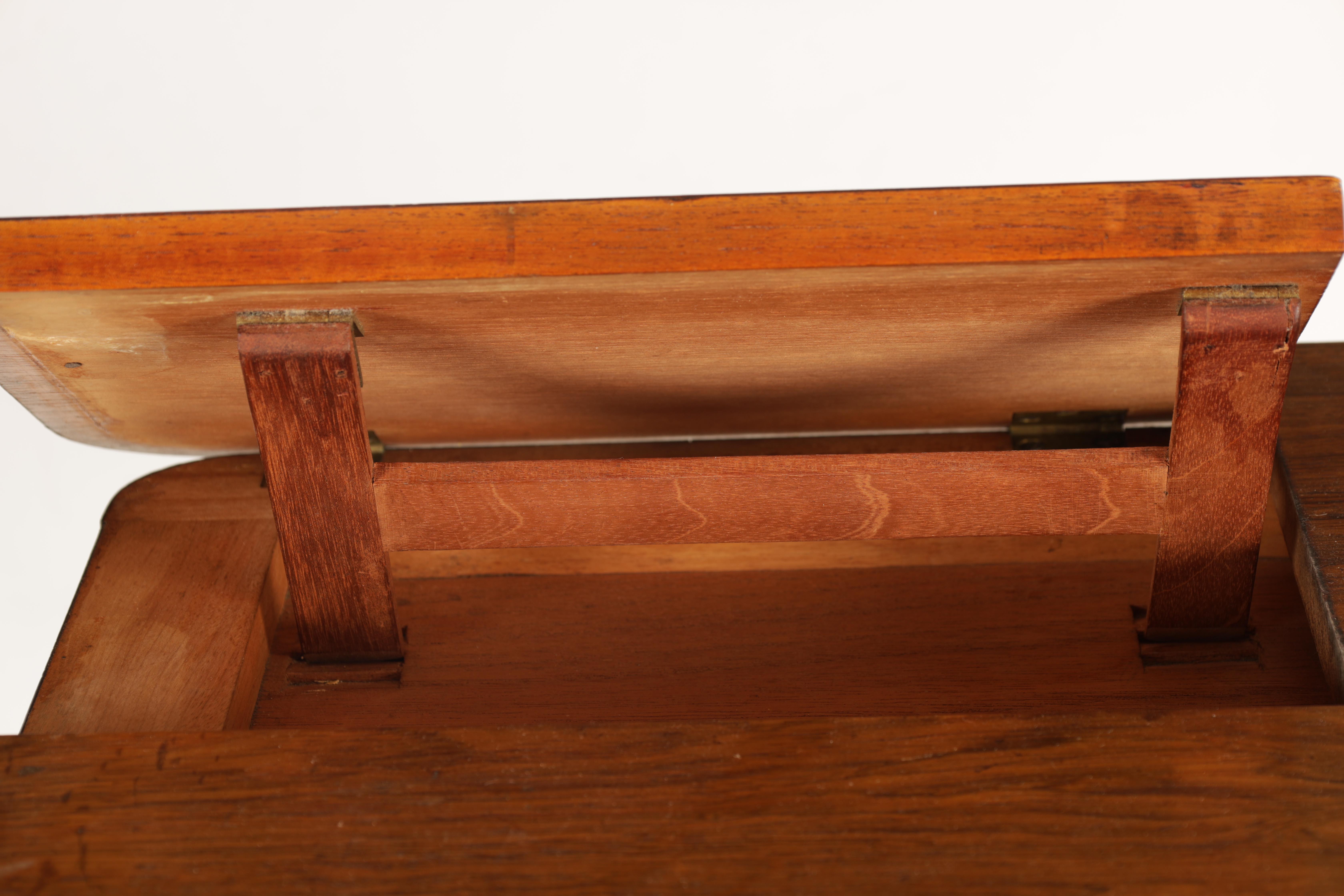 AN UNUSUAL WILLIAM IV ROSEWOOD BEDSIDE READING/ WRITING TABLE with adjustable top and hinged reading - Image 4 of 7