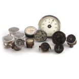 A COLLECTION OF VINTAGE CAR ODOMETERS to include a Jaeger 'HISPANO - SUIZA' speedometer, a 'Le