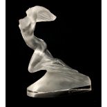 R LALIQUE, A CLEAR ‘COTE D'AZUR’ GLASS PAPERWEIGHT with curved base and form, concave top and base