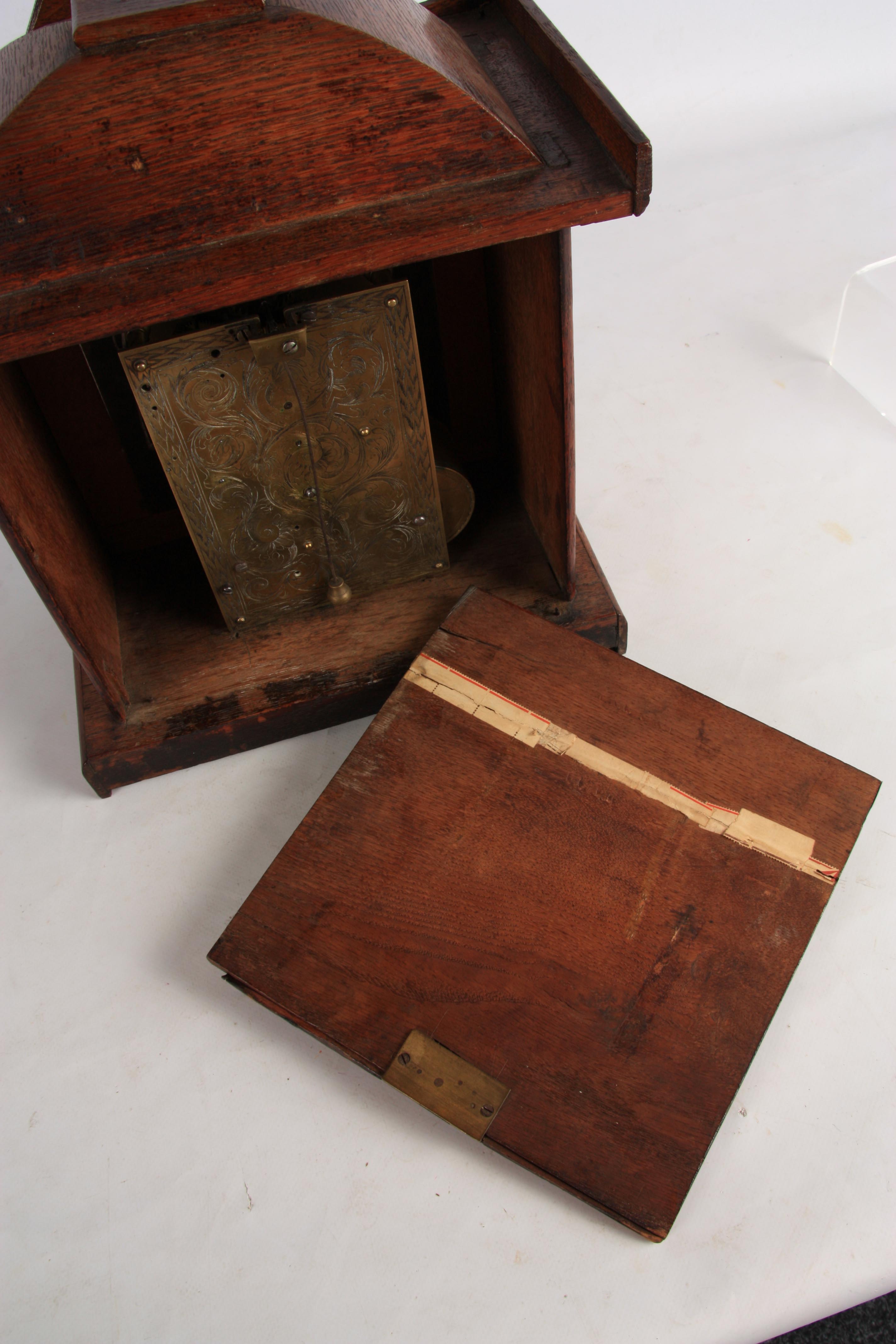 GABRIAL SMITH, BARTHOMLY AN 18TH CENTURY VERGE BRACKET CLOCK the oak and mahogany case having a - Image 10 of 10