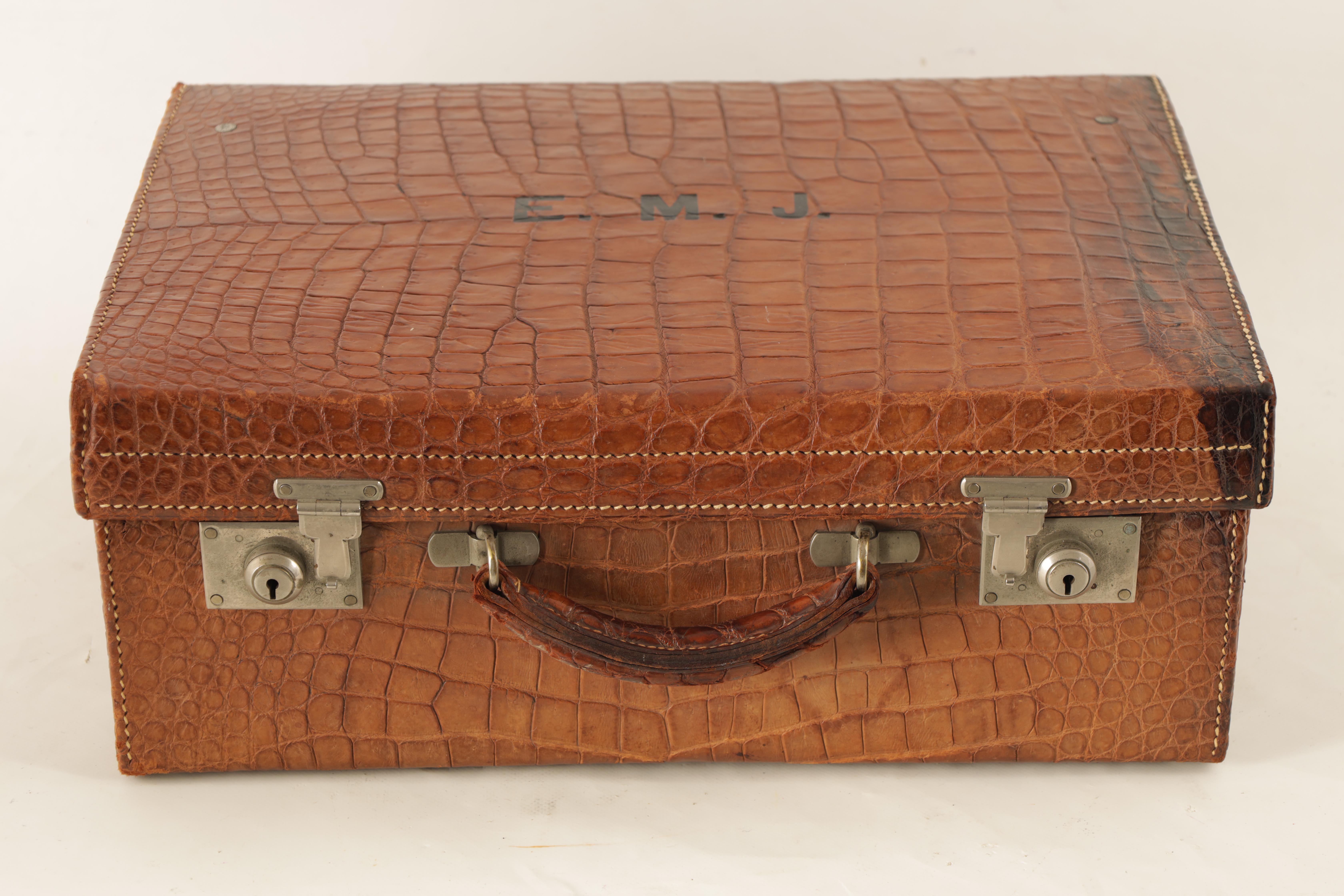 A FINE VICTORIAN CROCODILE SKIN LADIES TRAVELLING CASE BY DREW & SONS PICCADILLY CIRCUS, LONDON with - Image 2 of 48