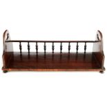 A MID 19TH CENTURY ROSEWOOD BOOK TRAY the galleried back with double baluster turned pillars and