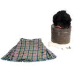 A SCOTTISH GORDON HIGHLANDERS LIEUTENANTS BONNET sold with a 19th century tin hat box and a Scottish
