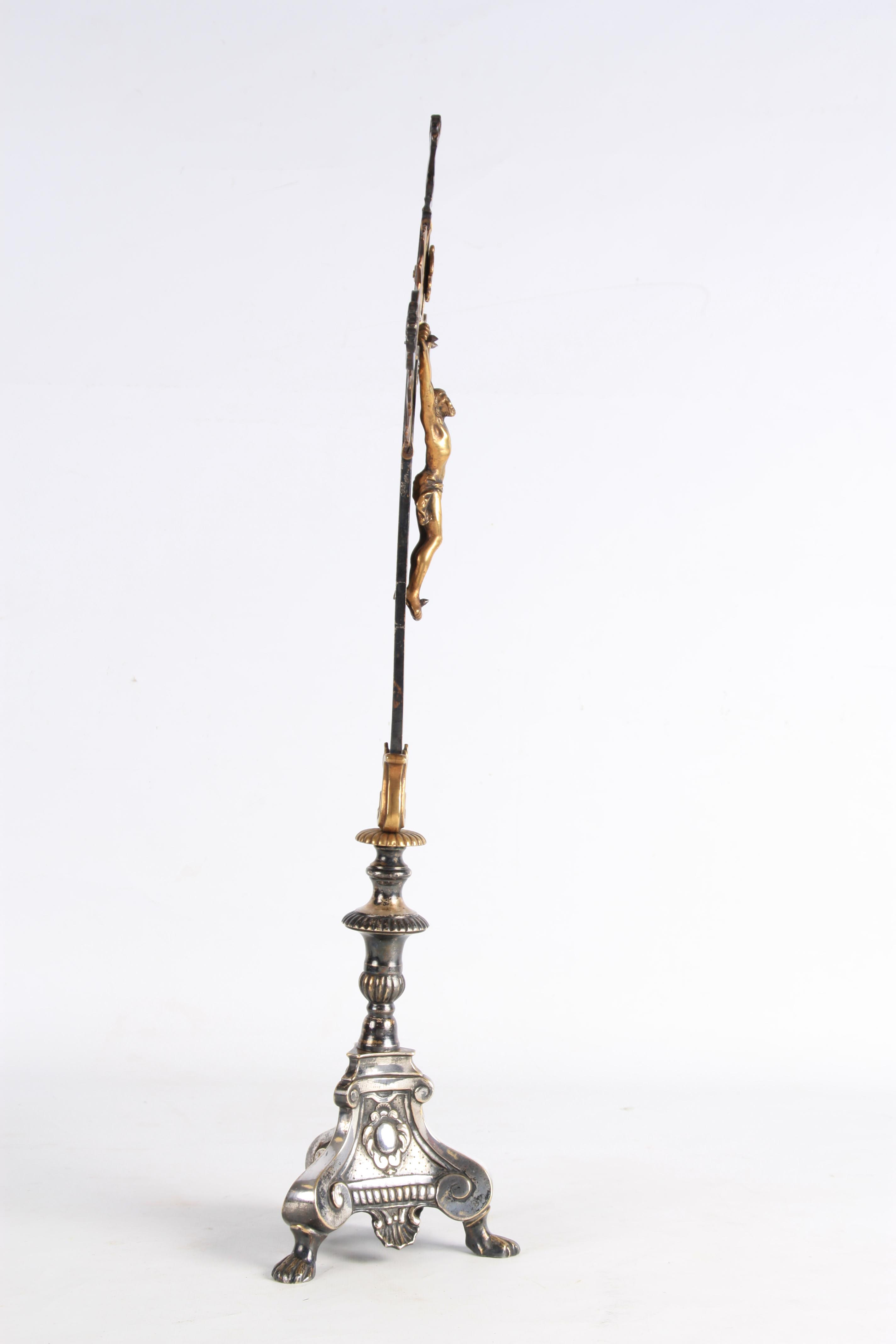 A LATE 19TH CENTURY BRASS AND STEEL CORPUS CHRISTI standing on a scrolled tripod base raised on - Image 4 of 11