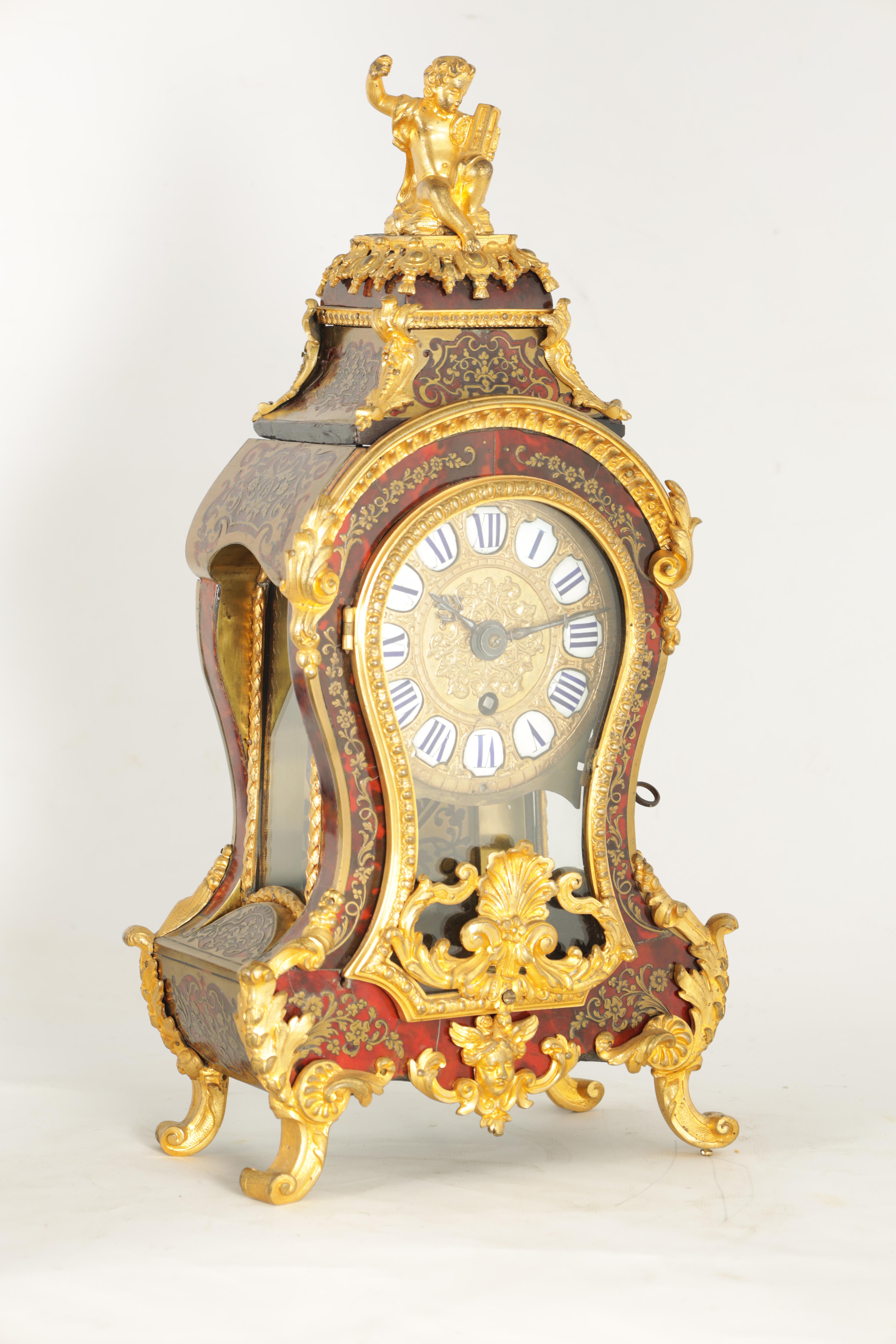 A LATE 18TH CENTURY FRENCH BOULLE BRASS AND TORTOISESHELL INLAID BRACKET CLOCK WITH BRACKET the - Image 7 of 11