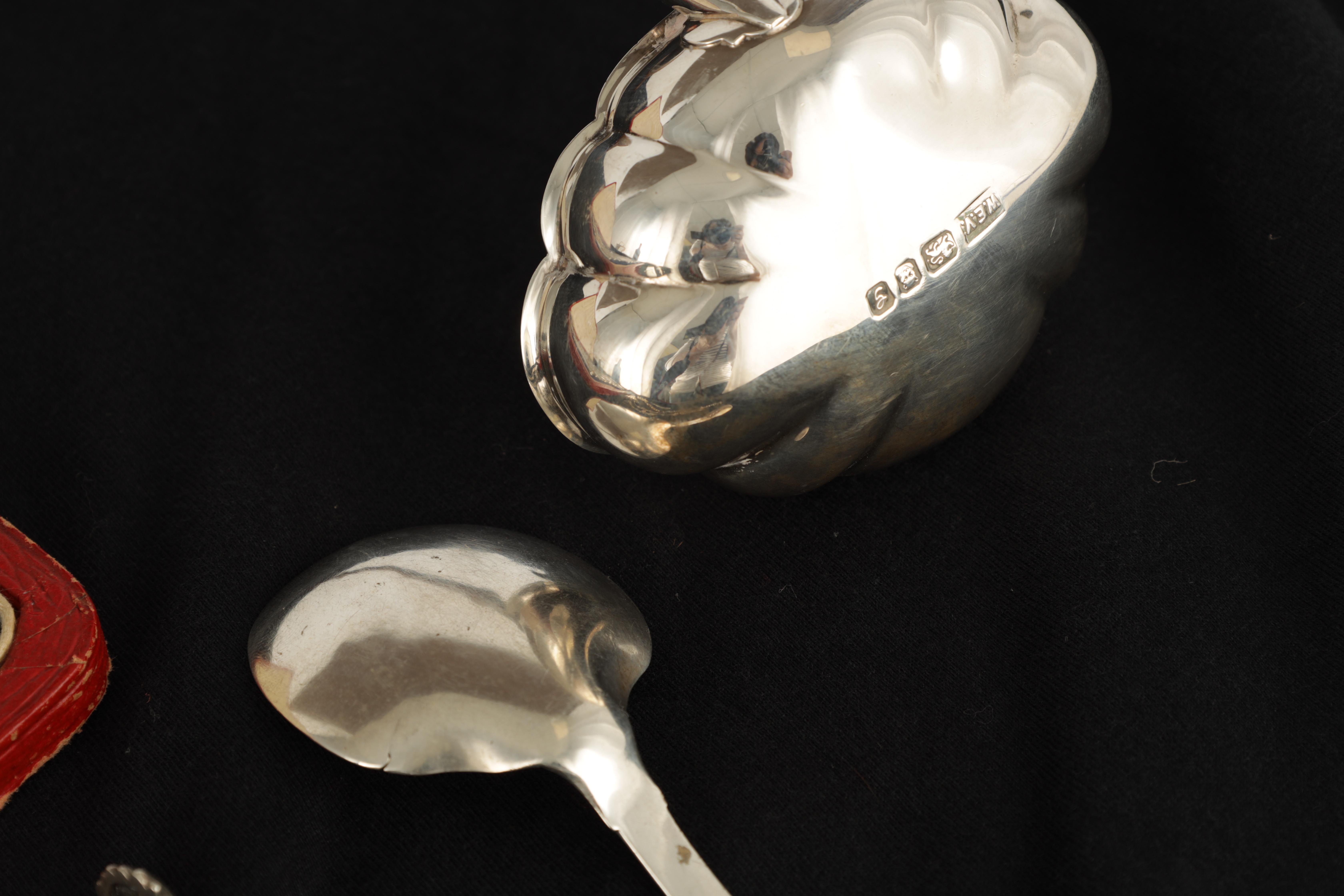 A SELECTION OF SILVERWARE INCLUDING A SILVER LADDLE hall marked London 1984, A SILVER ROCOCO STYLE - Image 4 of 9