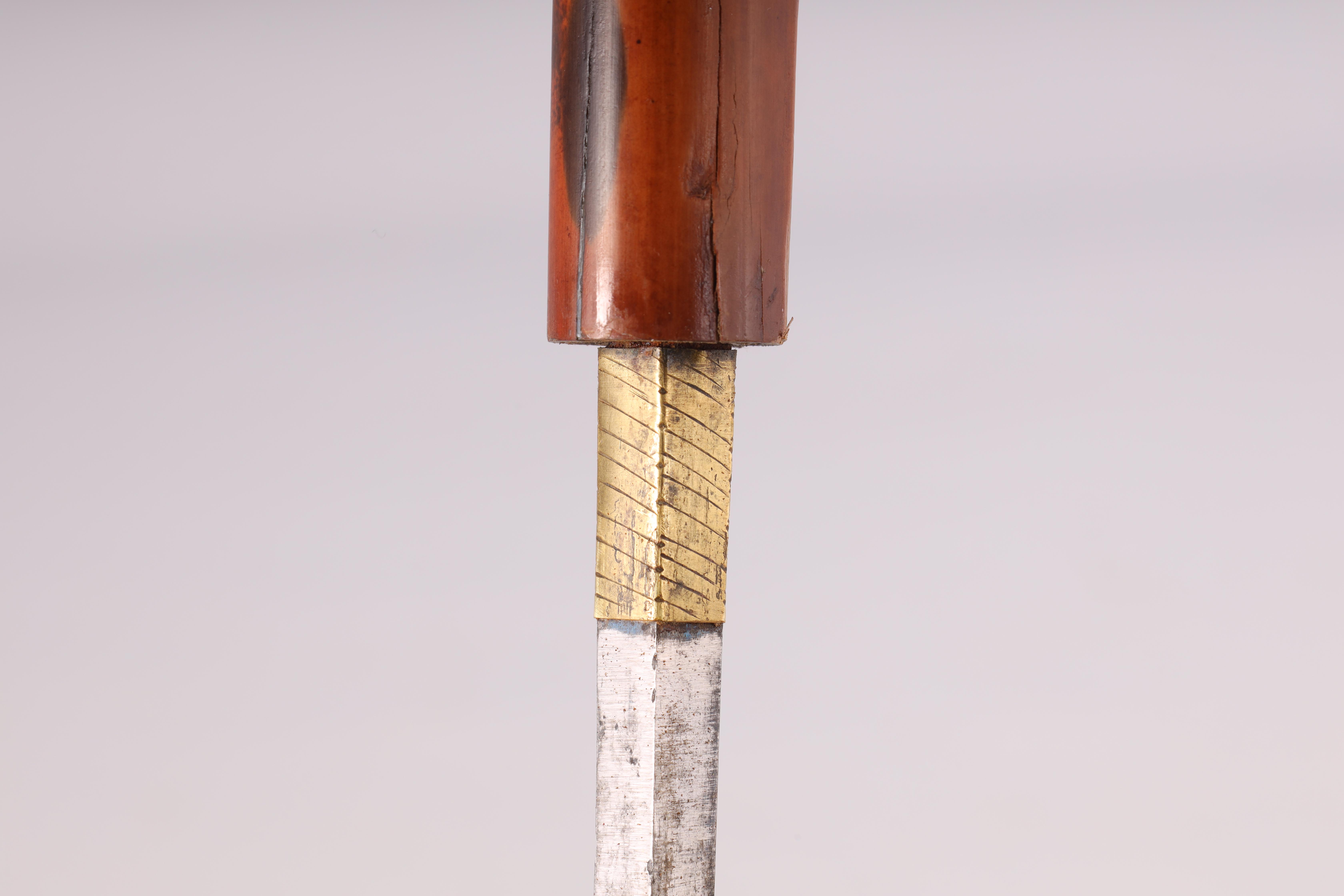 A LATE 19TH CENTURY SILVER TOPPED SWORD STICK with faceted silver pommel and scrollwork decoration - Image 3 of 8