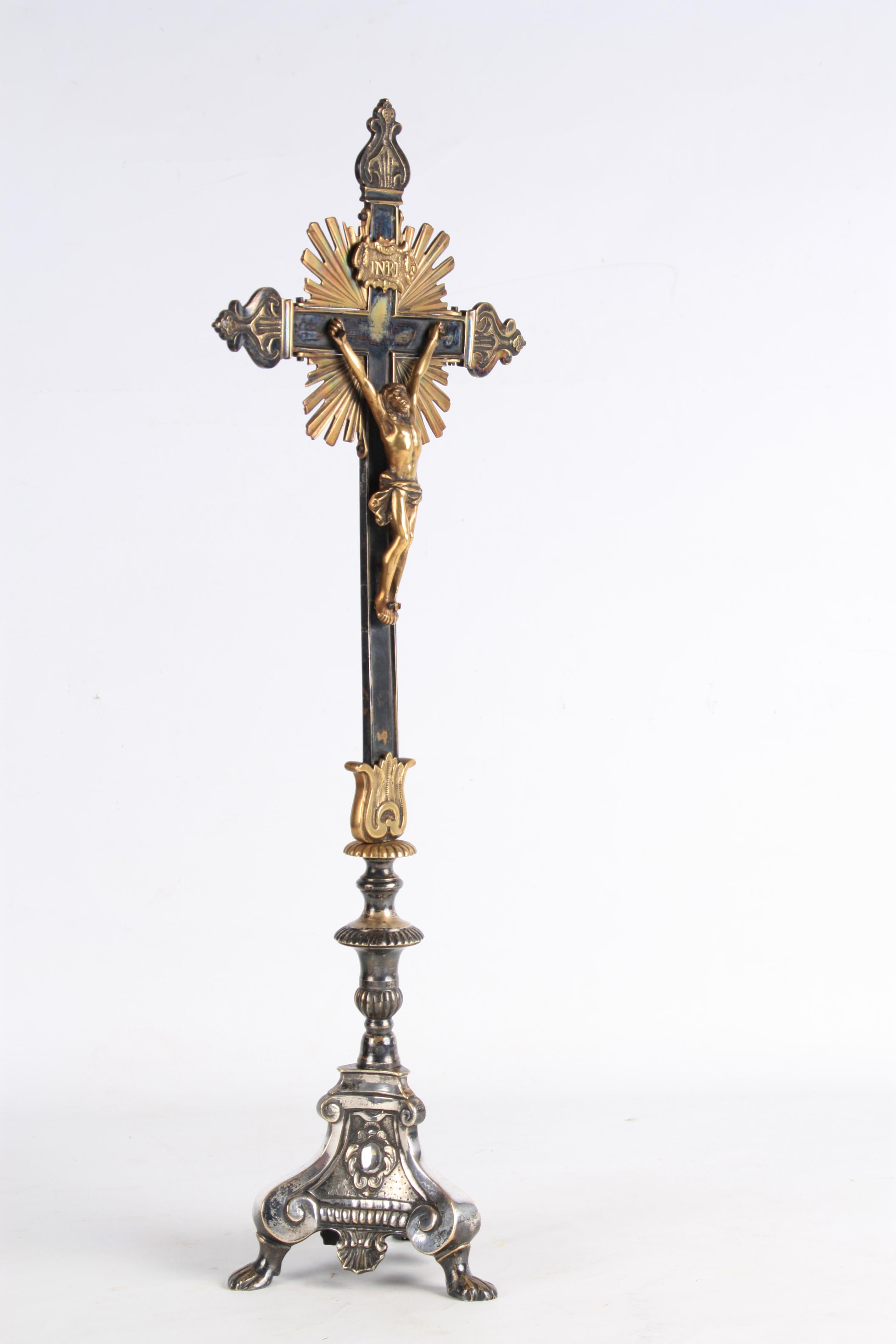 A LATE 19TH CENTURY BRASS AND STEEL CORPUS CHRISTI standing on a scrolled tripod base raised on - Image 3 of 11